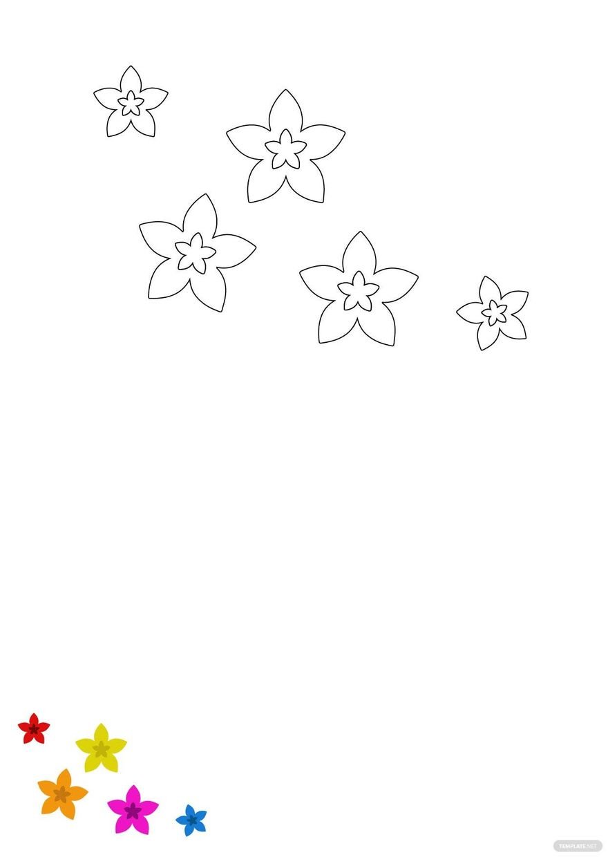 Small Flower Coloring Page in PDF, EPS, JPG