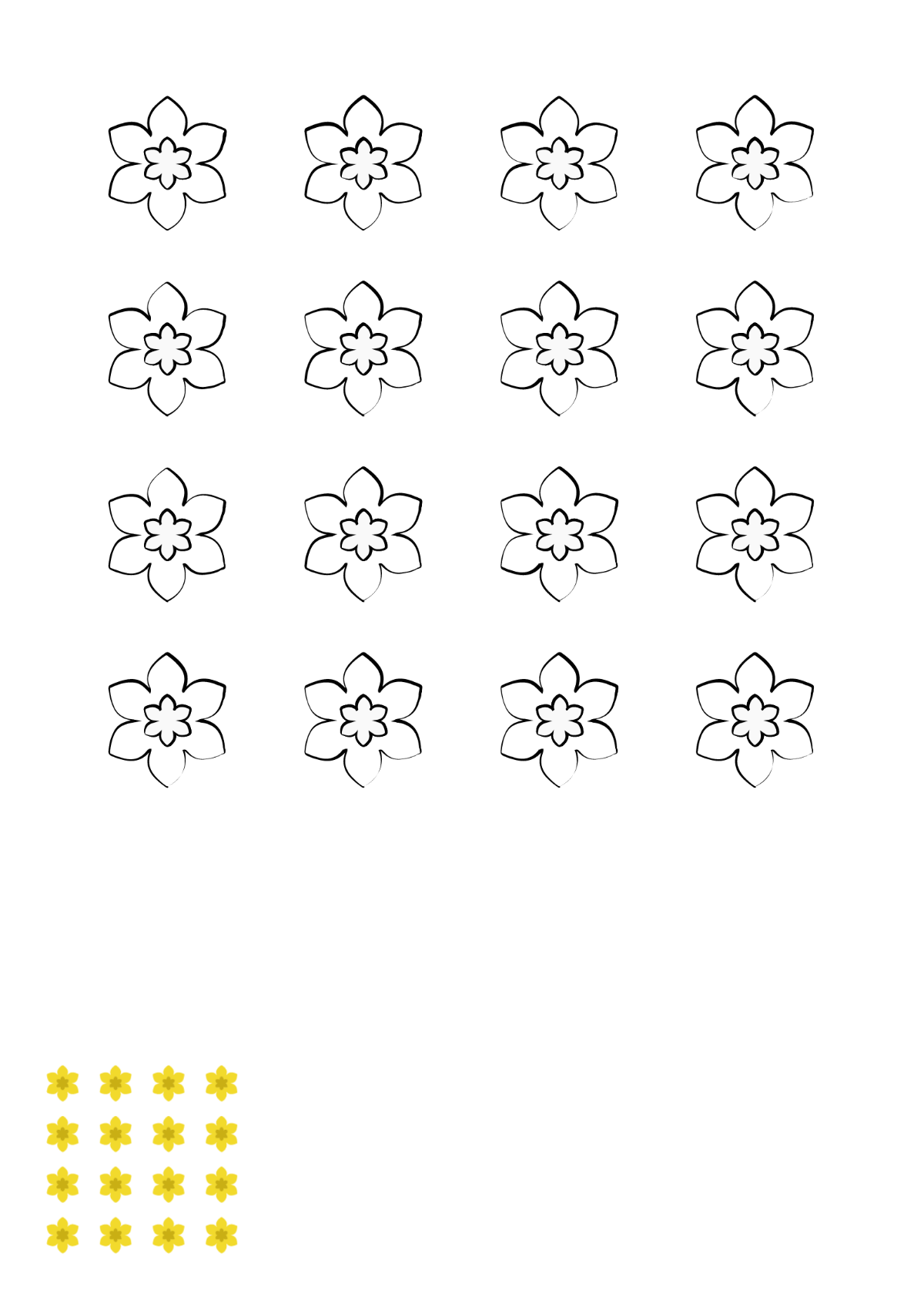 Flower Pattern Coloring Page Template