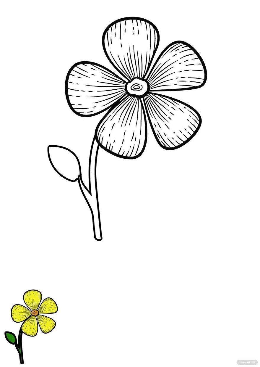 Large Flower Coloring Page in PDF, EPS, JPG
