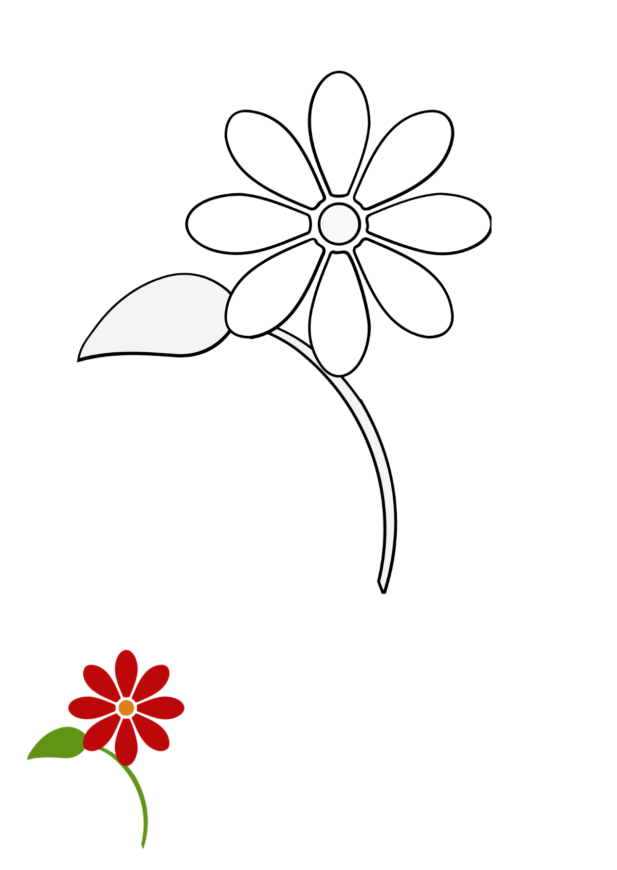 Single Flower Coloring Page Template