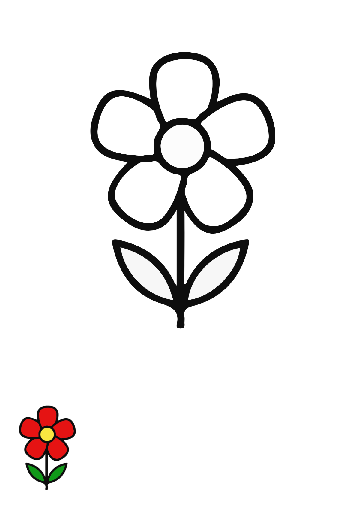 Basic Flower Coloring Page Template