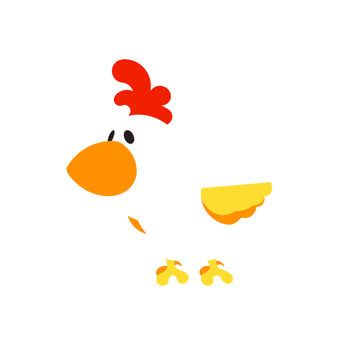 Chicken Cartoon Clipart Template
