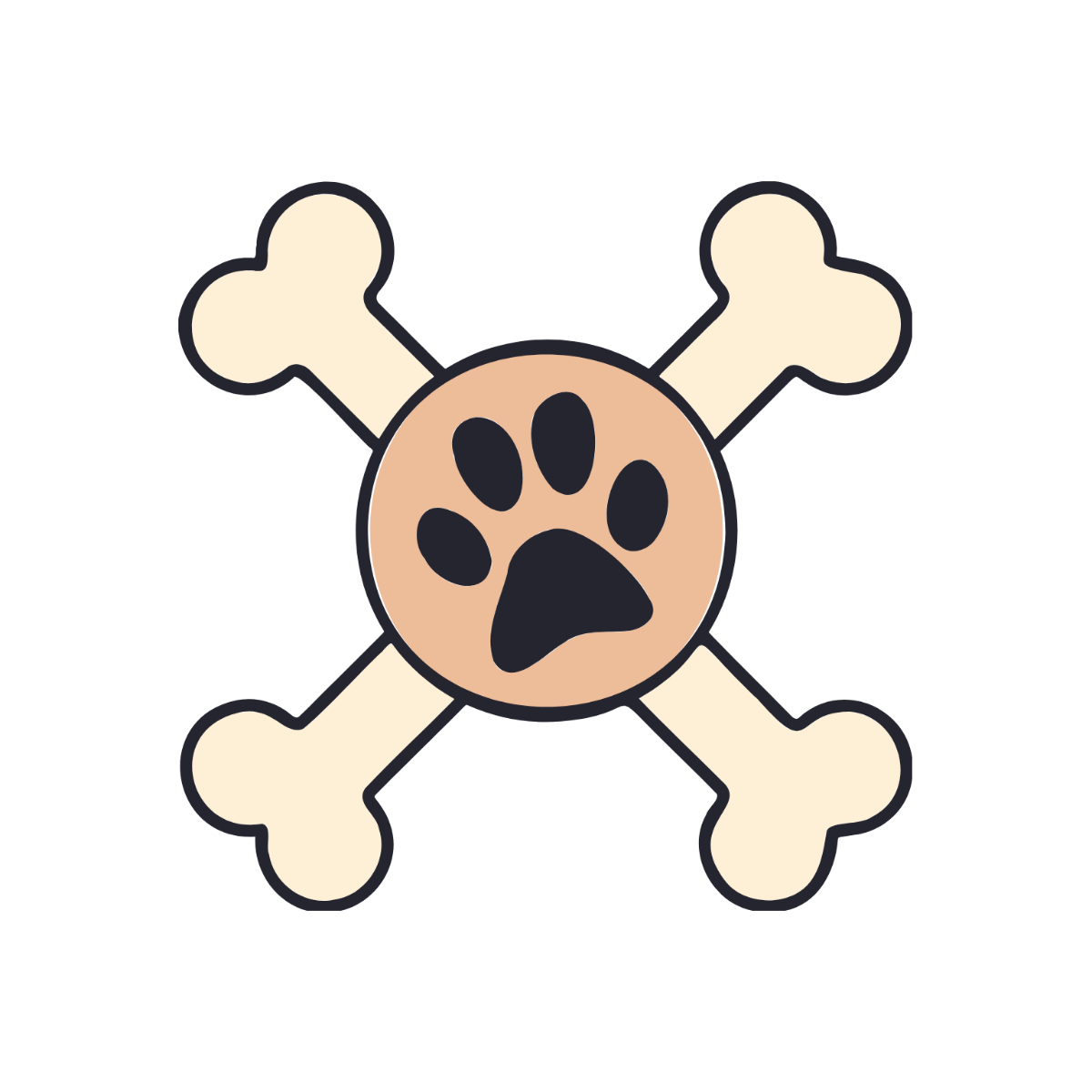 Dog Bone and Paw Clipart