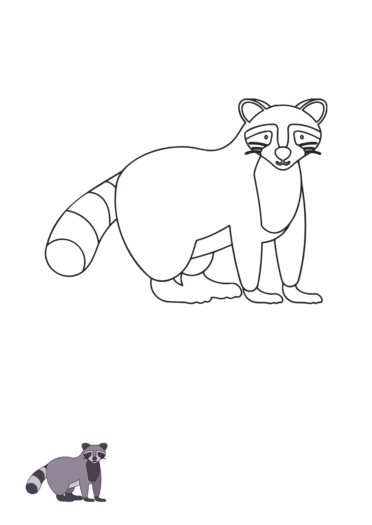 Racoon Coloring Page Template