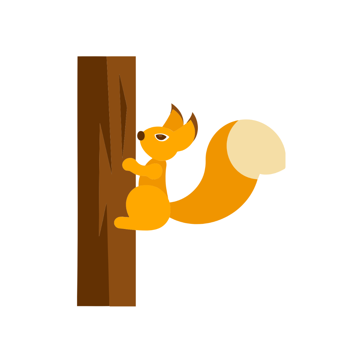 Squirrel on Tree Clipart