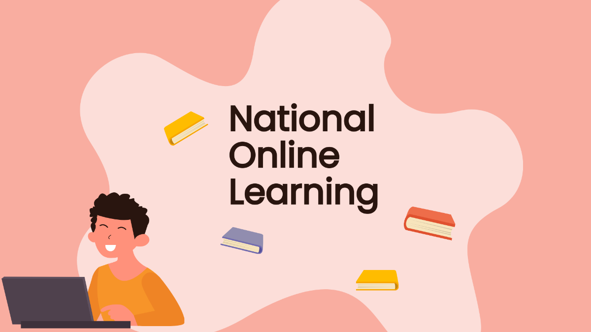Free National Online Learning Day Wallpaper Background Template