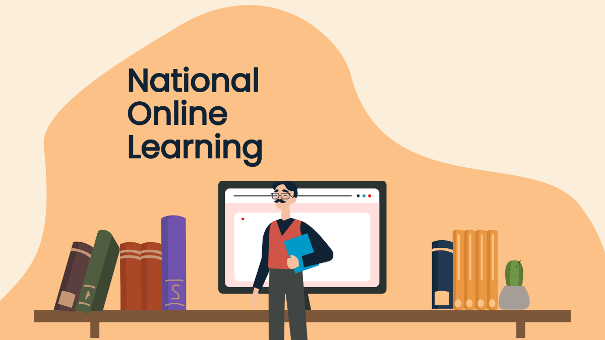 Free National Online Learning Day Vector Background Template