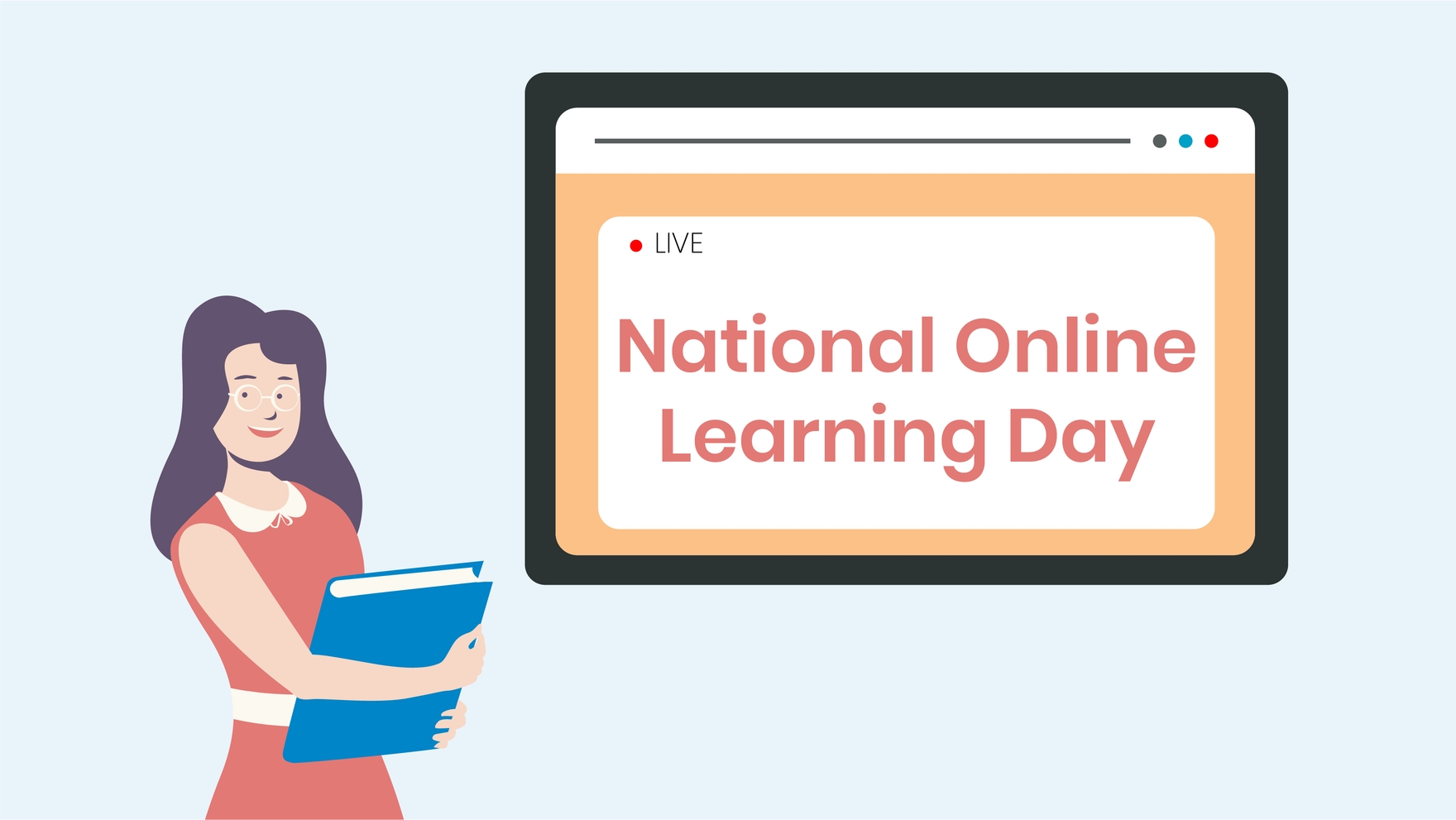 National Online Learning Day Photo Background