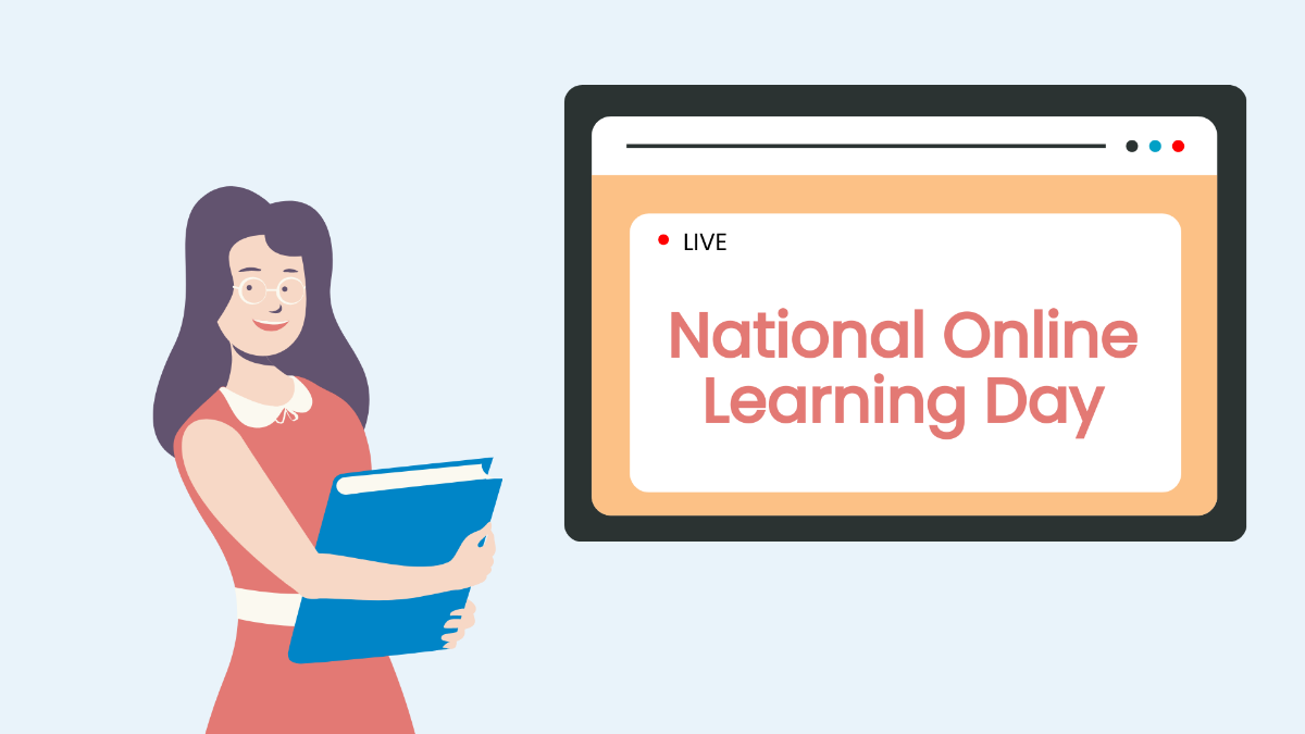 Free National Online Learning Day Photo Background Template