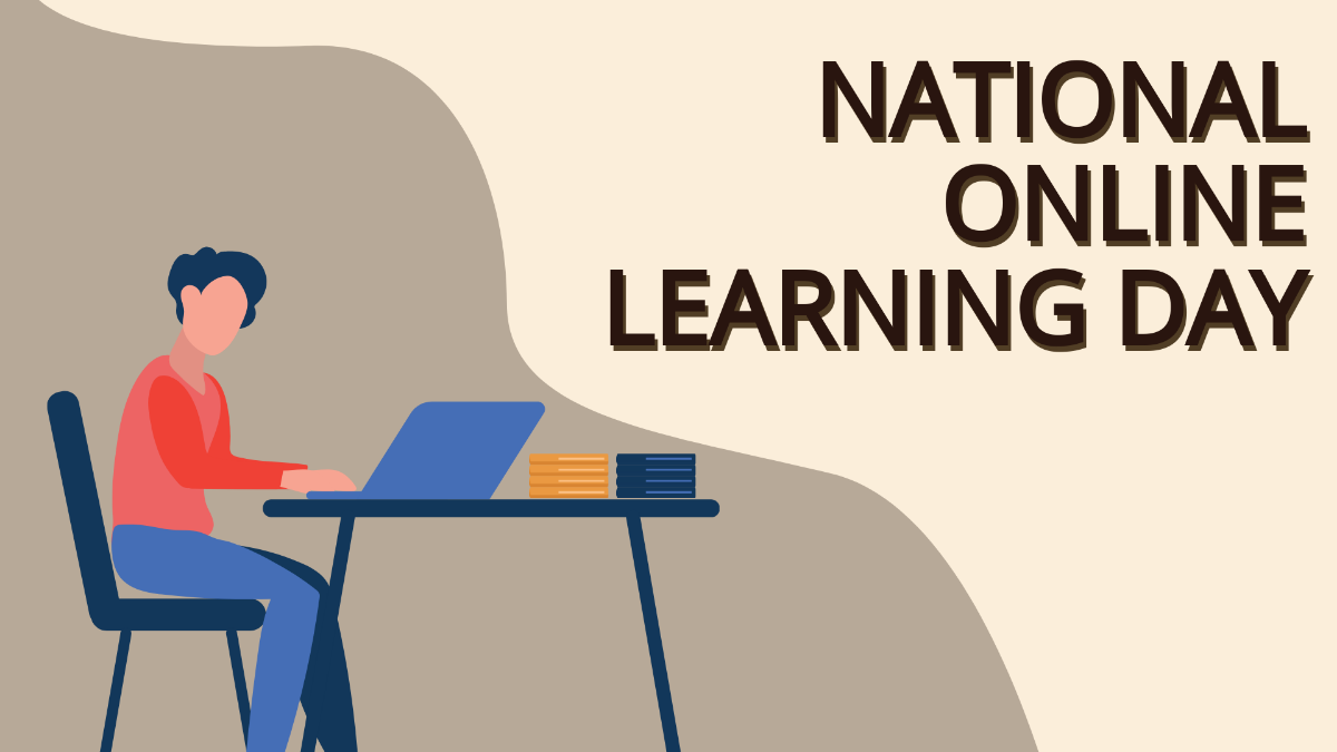 Free National Online Learning Day Image Background Template