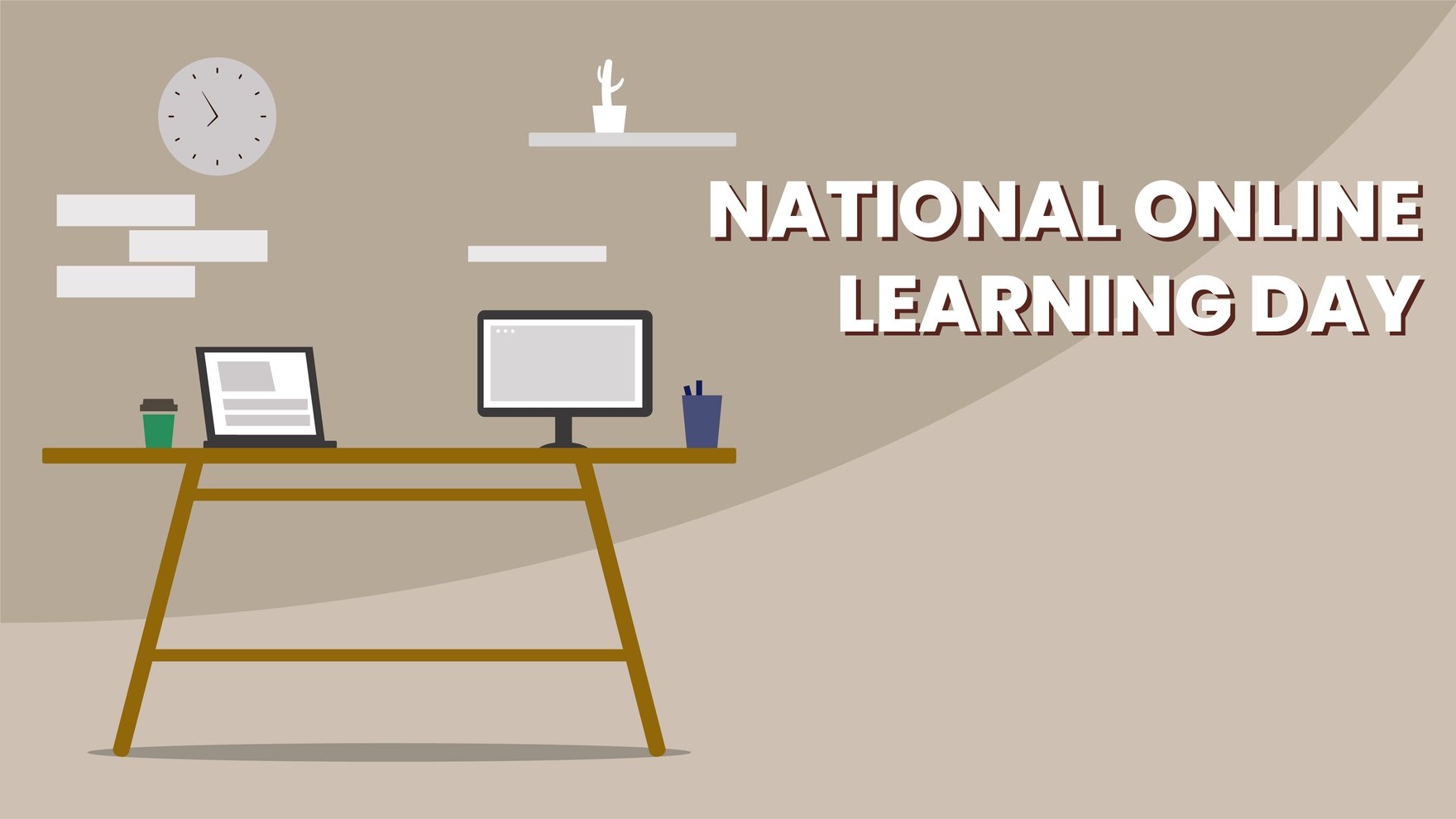 Free National Online Learning Day Banner Background