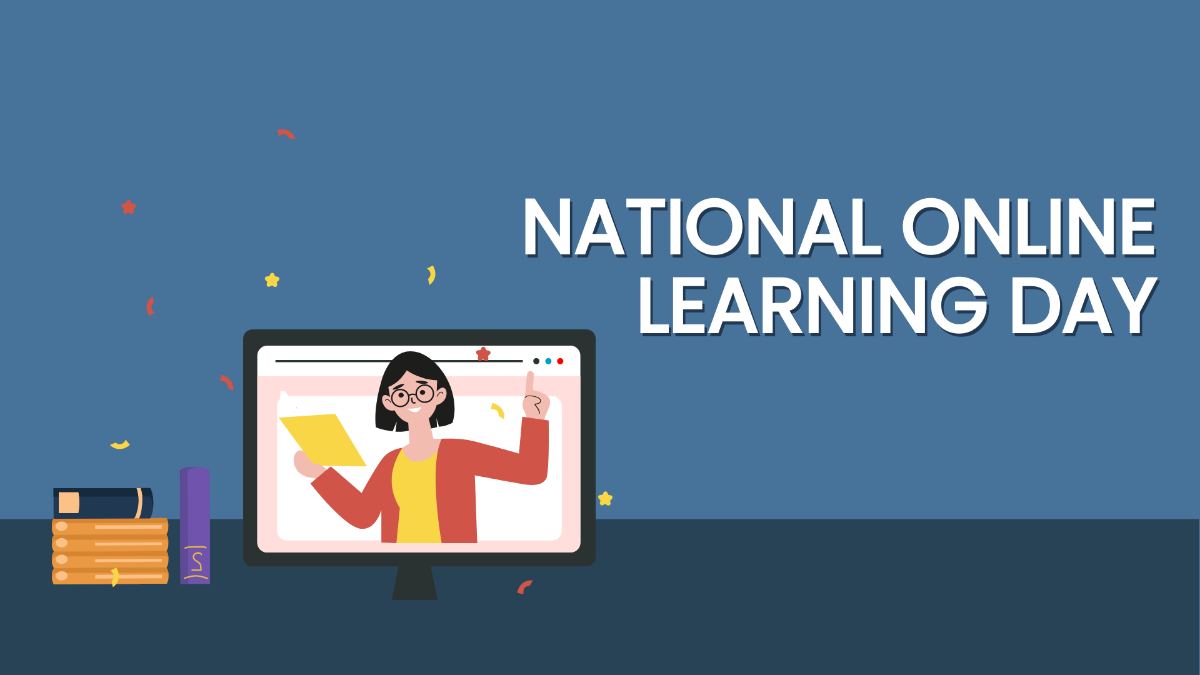 Free National Online Learning Day Design Background Template