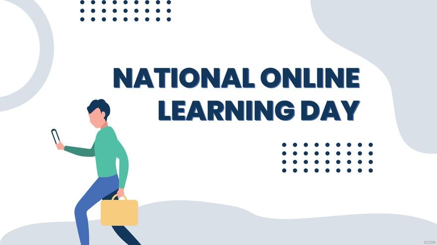National Online Learning Day Drawing Background