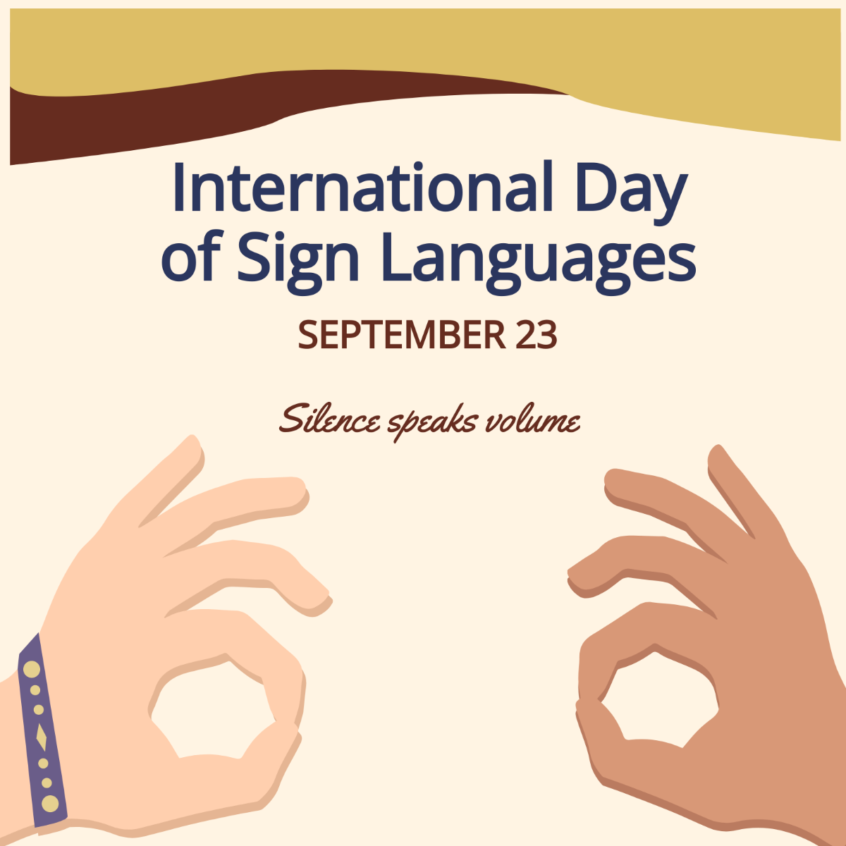 International Day of Sign Languages Whatsapp Post Template