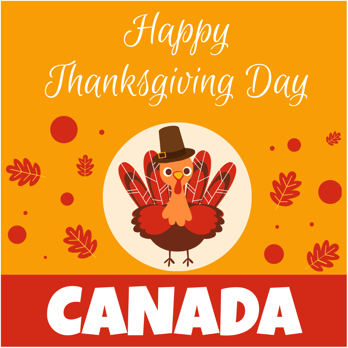 Canadian Thanksgiving Poster Vector Template