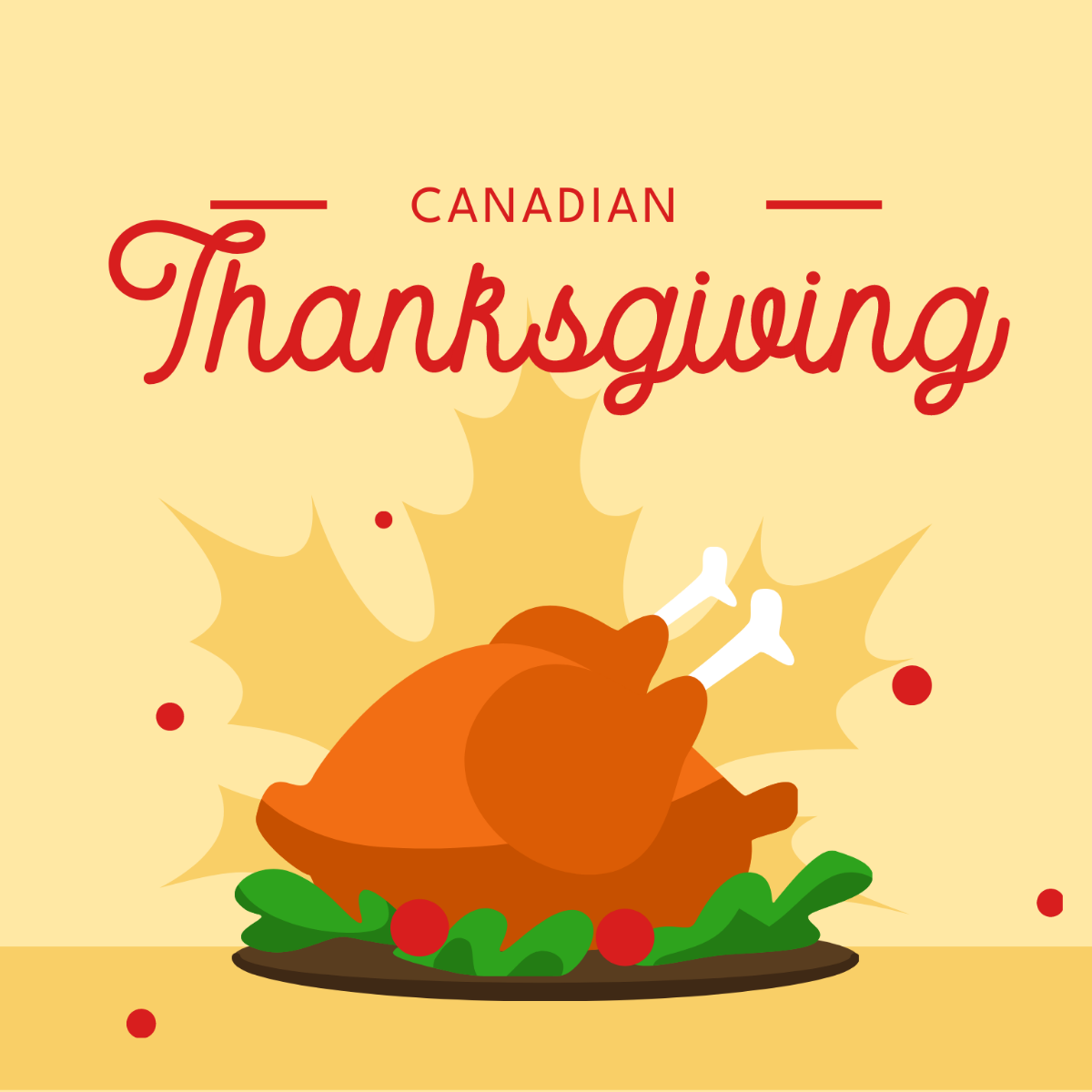 Free Canadian Thanksgiving Day Vector Template