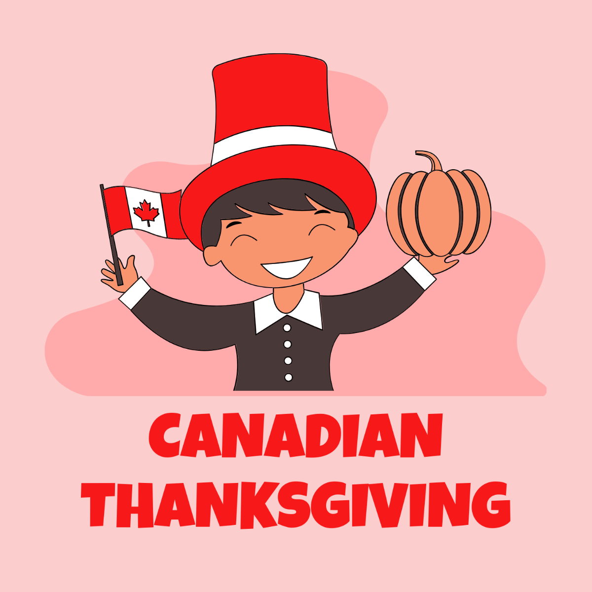 Canadian Thanksgiving Cartoon Vector Template