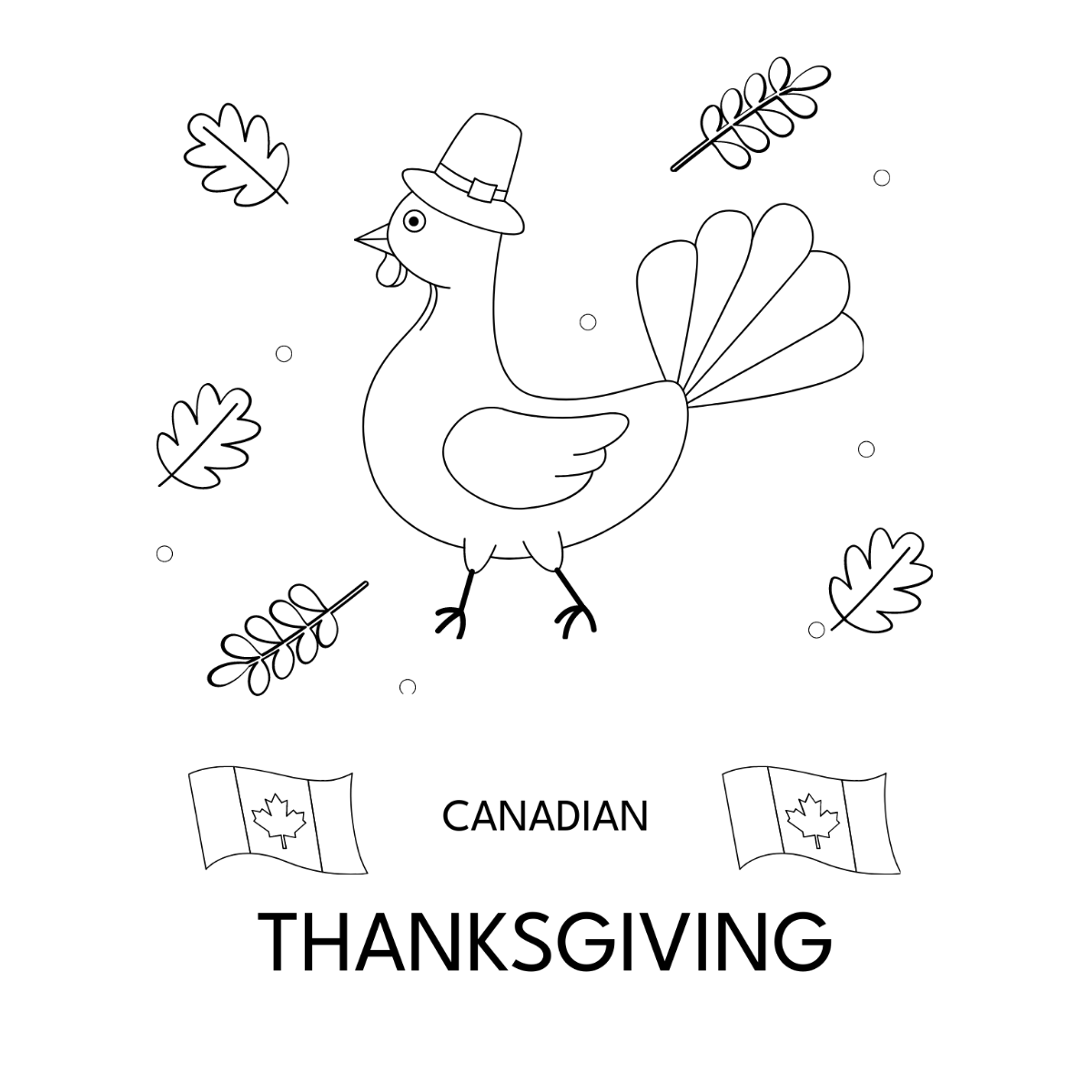 Canadian Thanksgiving Drawing Vector Template