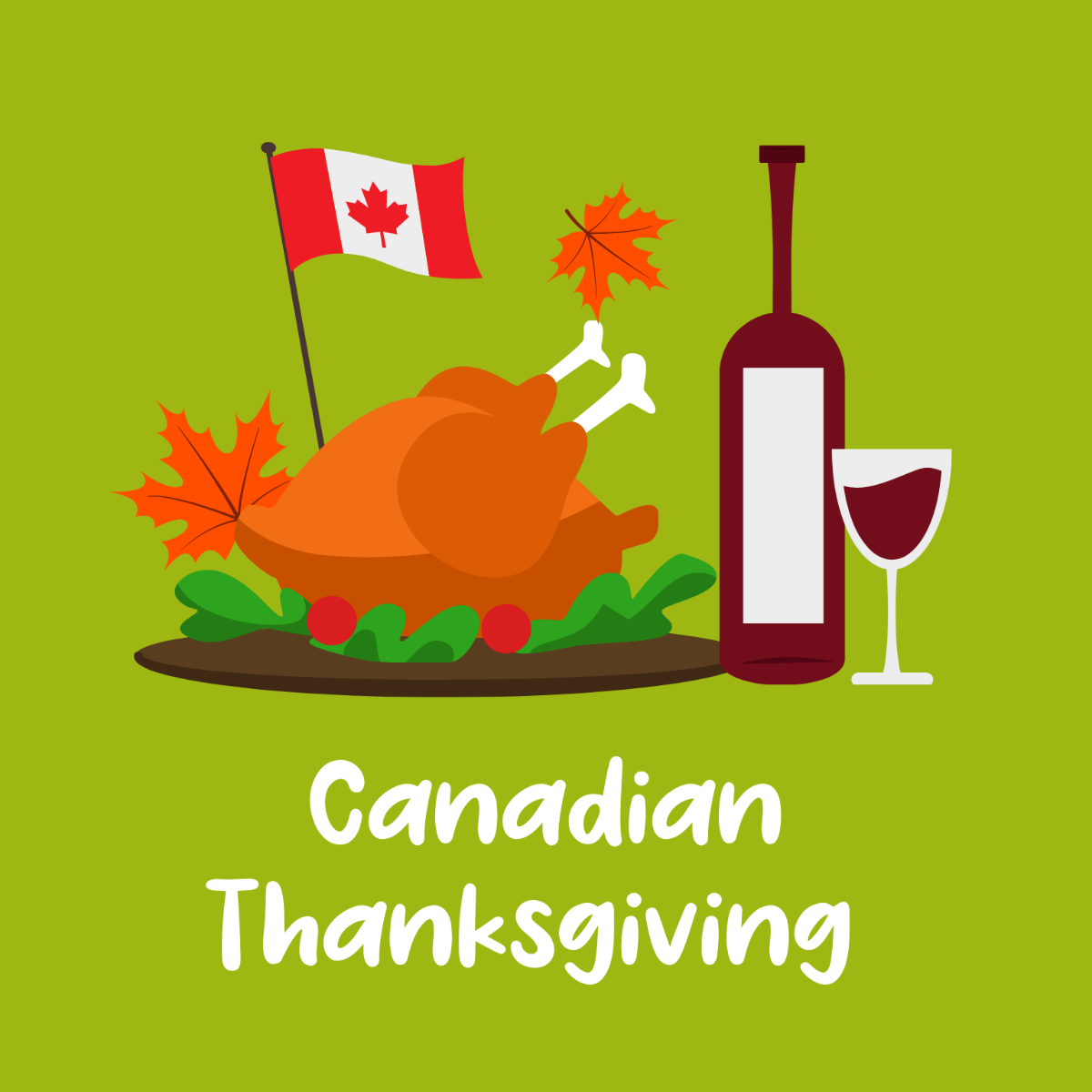 Canadian Thanksgiving Clipart Vector Template