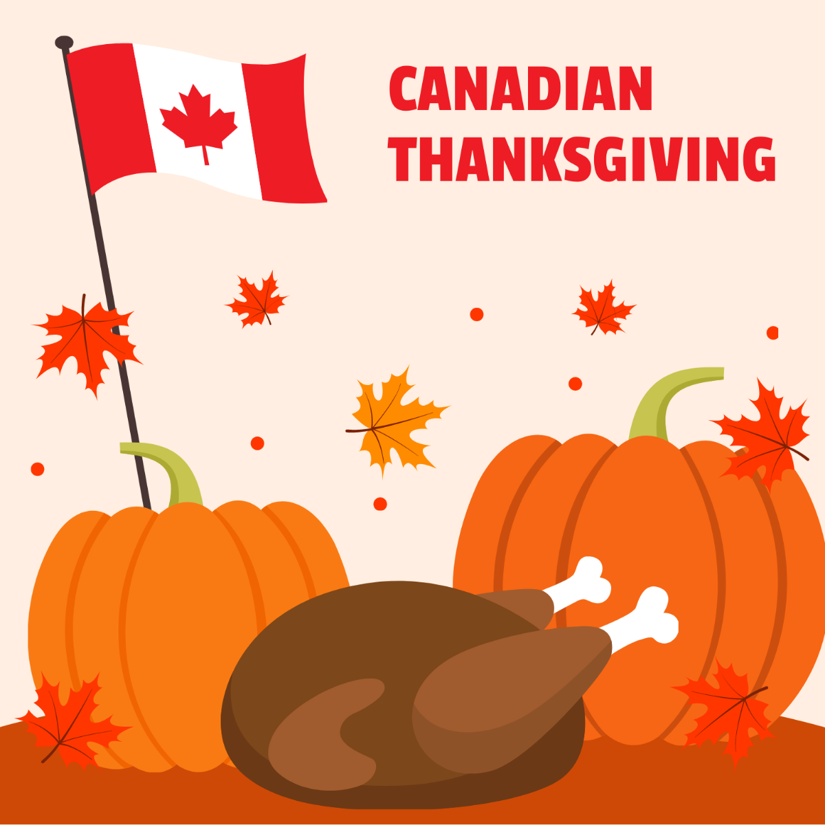 Canadian Thanksgiving Illustration Template