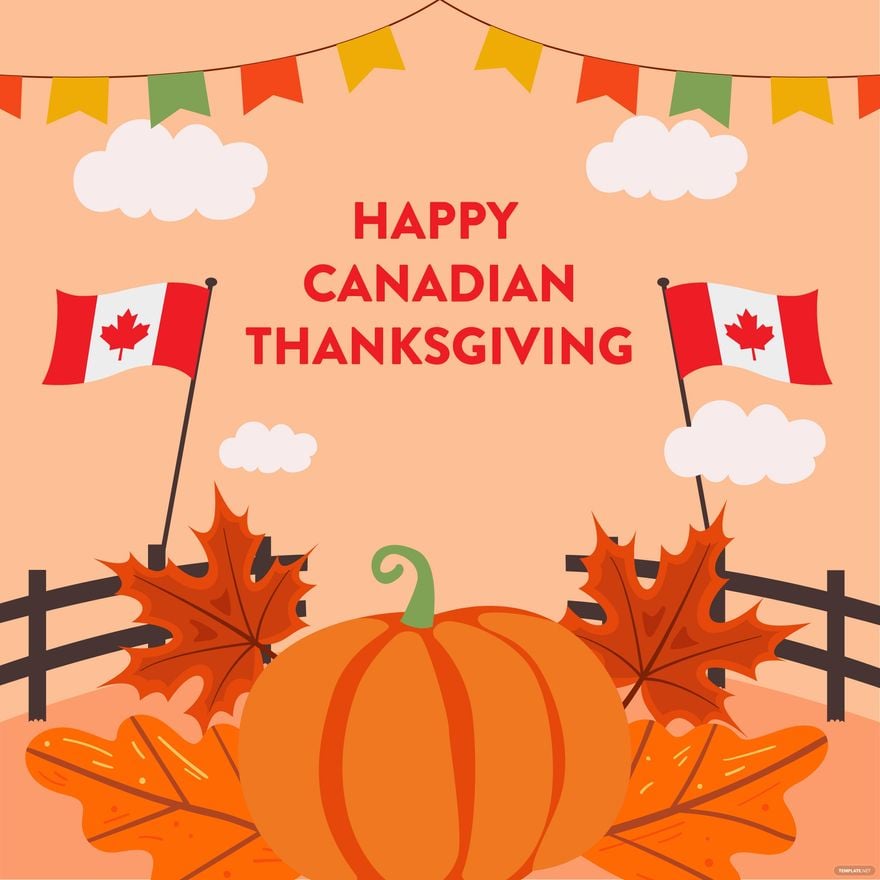 Happy Canadian Thanksgiving Illustration in Illustrator, PSD, EPS, SVG, JPG, PNG