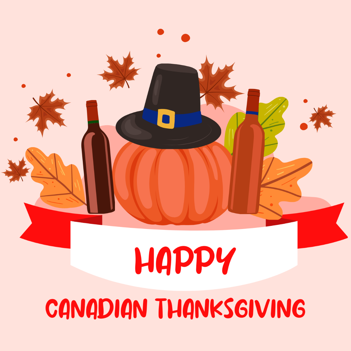 Happy Canadian Thanksgiving Vector Template