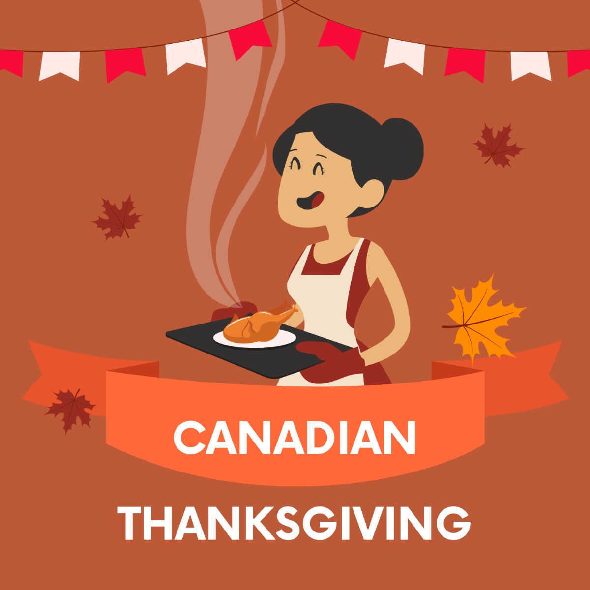 Canadian Thanksgiving Celebration Vector Template