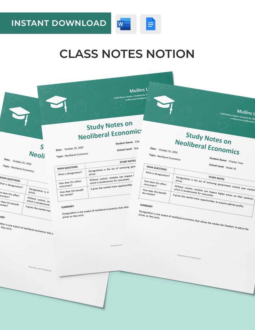 Class Notes Notion Template
