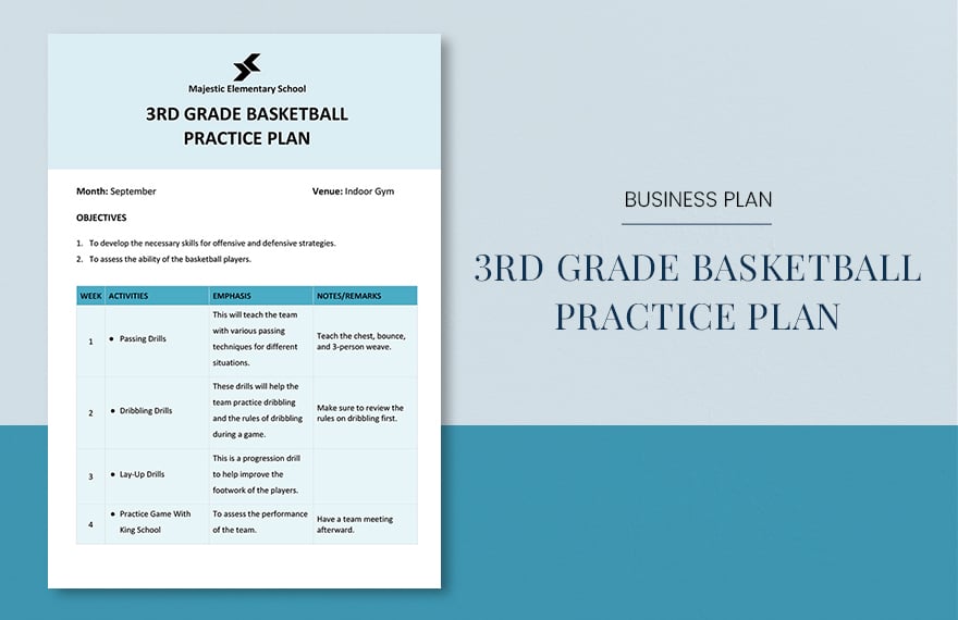 Free 3rd Grade Basketball Practice Plan Template