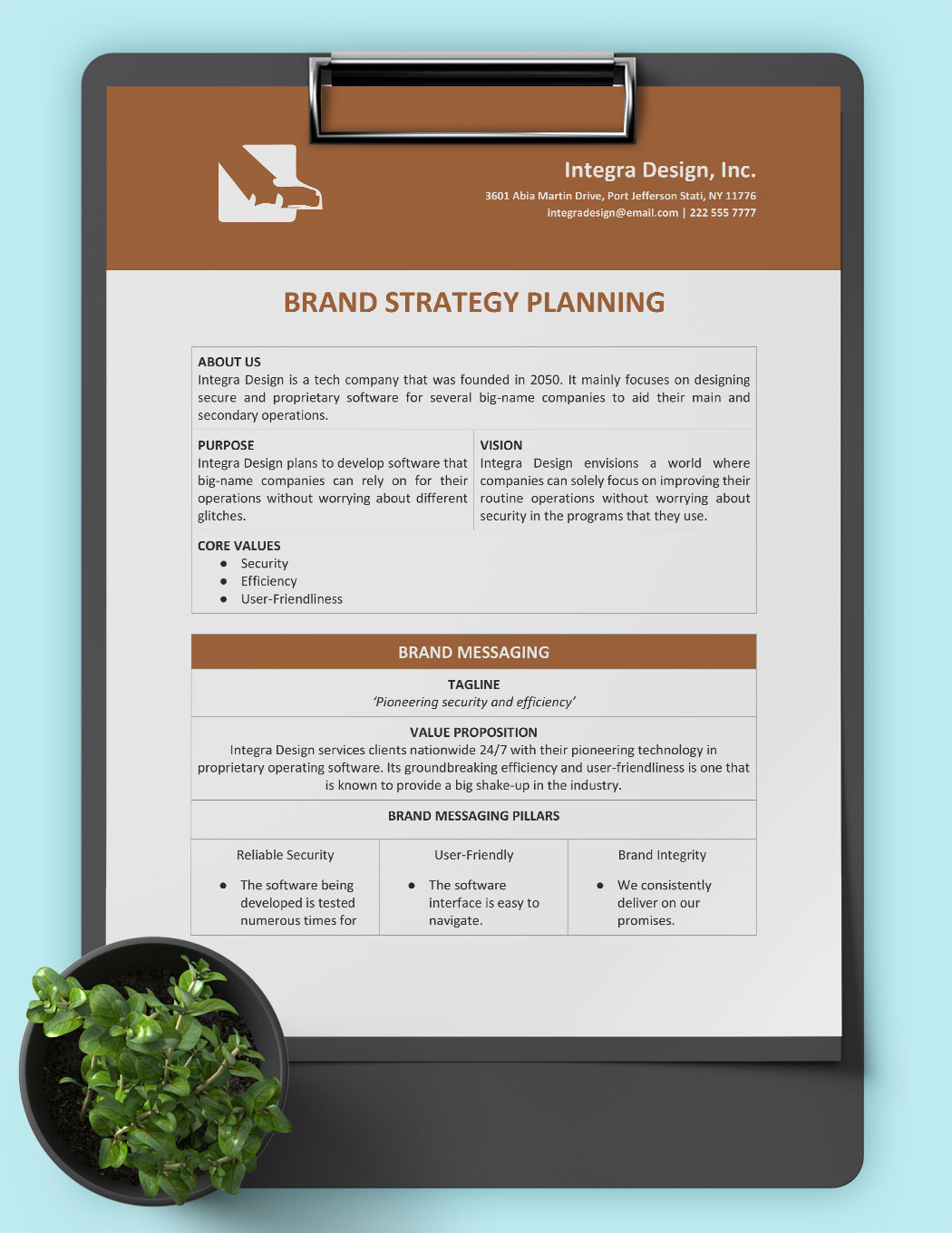 Brand Strategy Planning Template