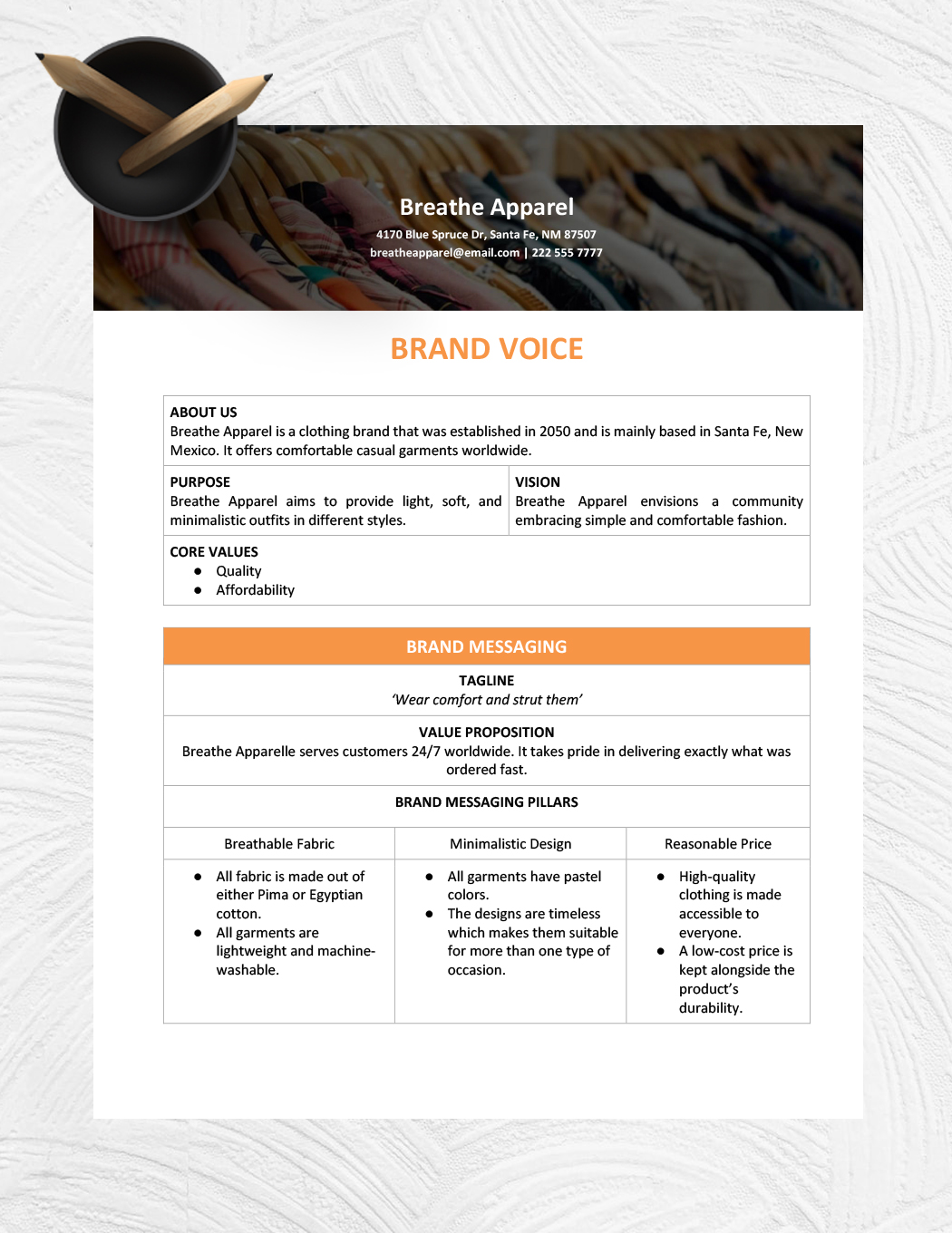 Brand Voice Template