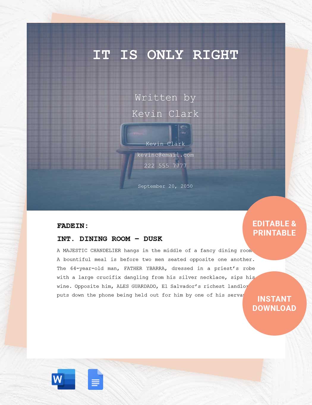 screenplay google docs template