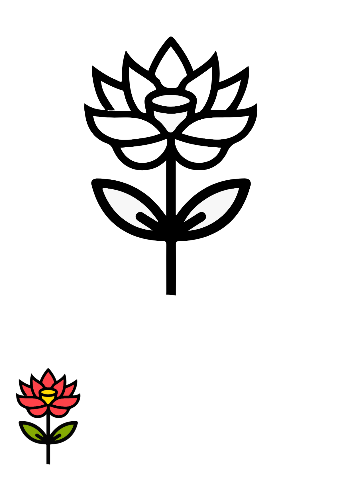 Blooming Flowers Coloring Page Template