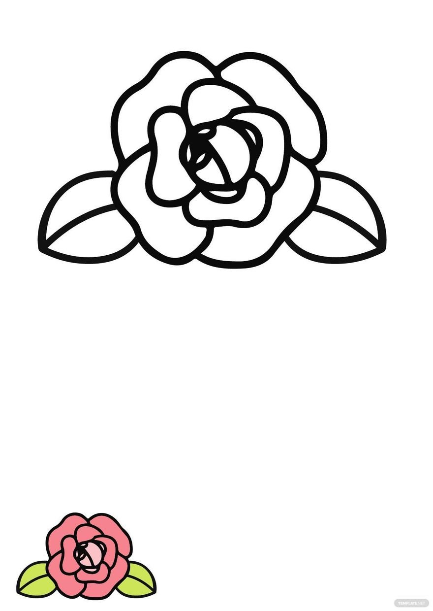 Free Camellia Flower Coloring Page in PDF, EPS, JPG