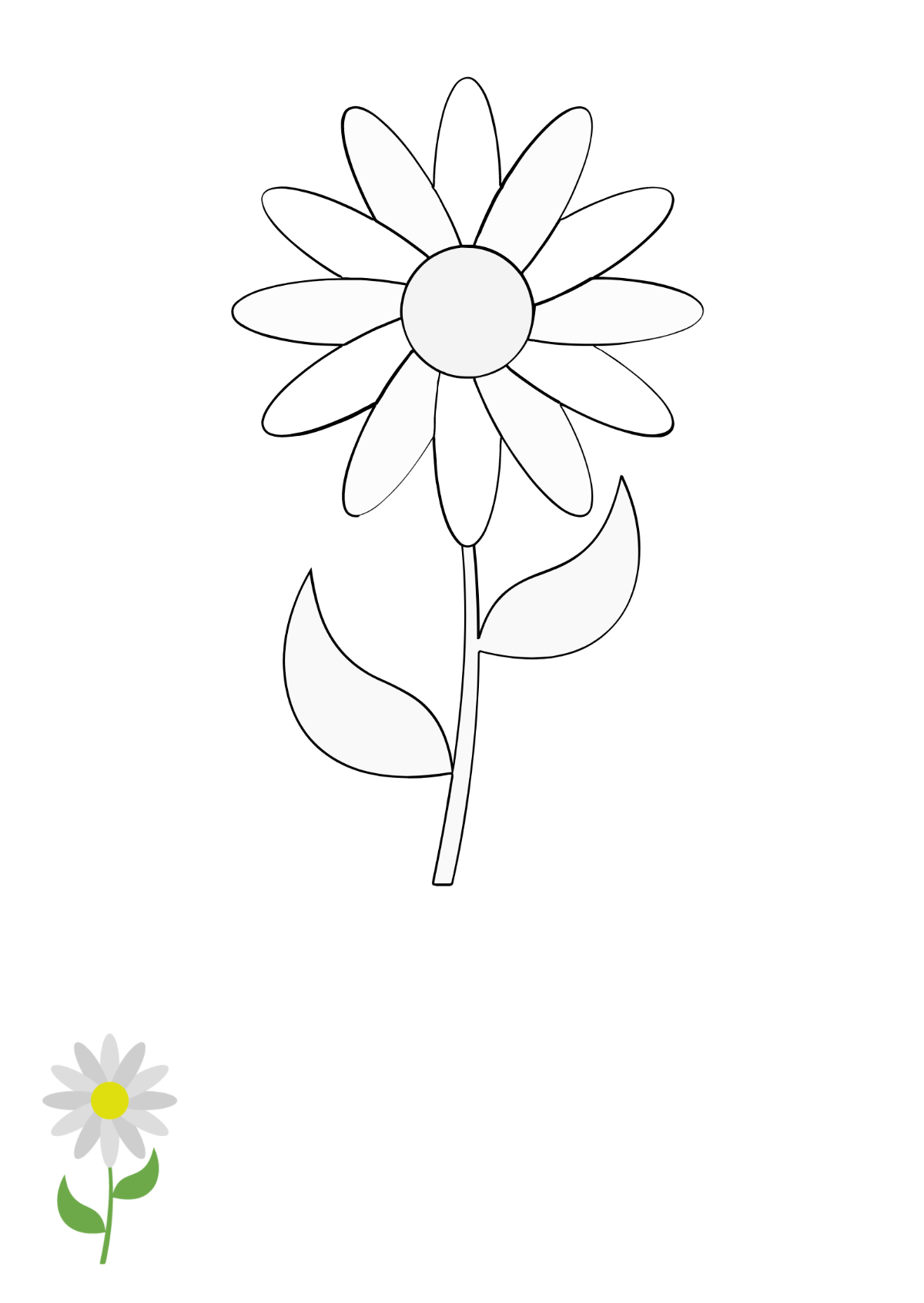 Daisy Flower Coloring Page Template