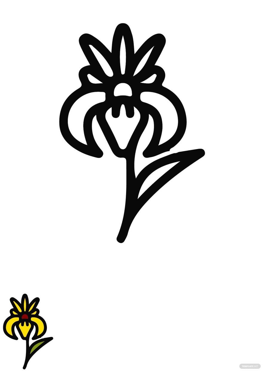 Free Gladiolus Flower Coloring Page in PDF, EPS, JPG