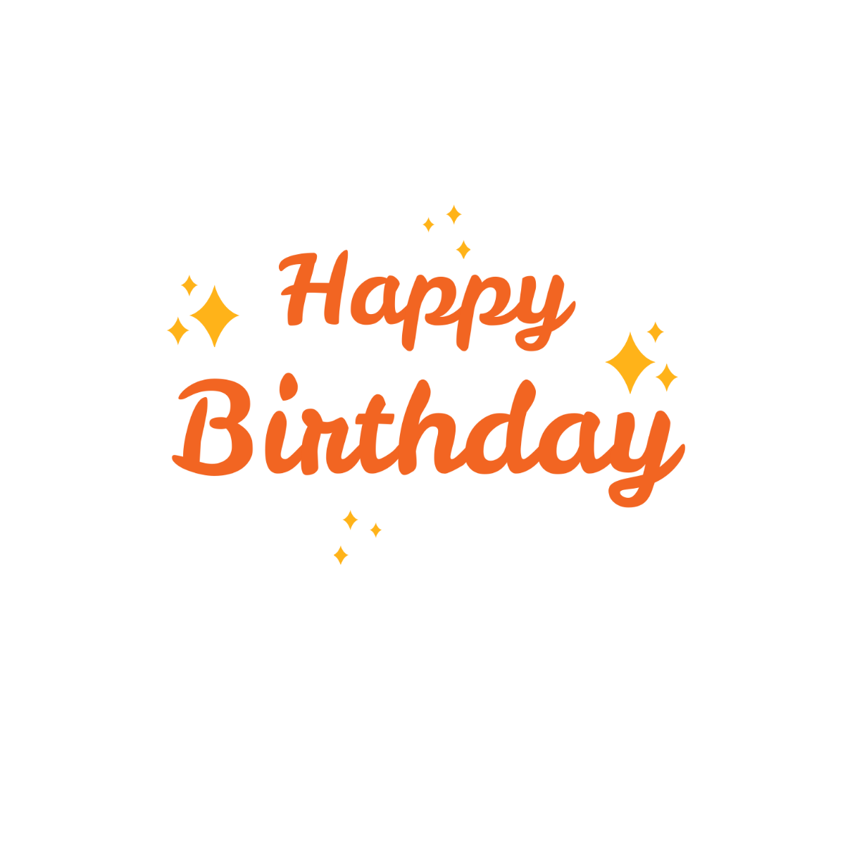 Happy Birthday Glitter Text Clipart Template