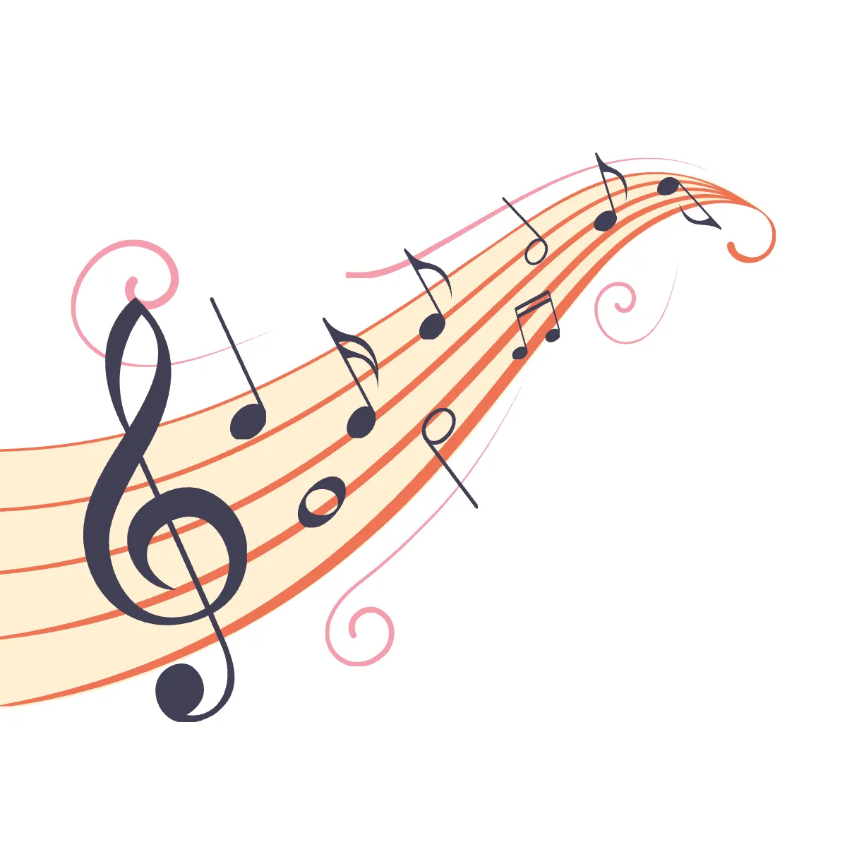 Music Notes On A Staff Clipart