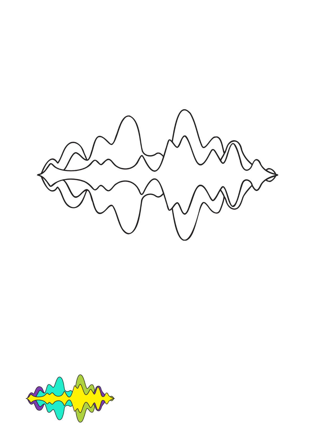 Music Wave Coloring Page Template
