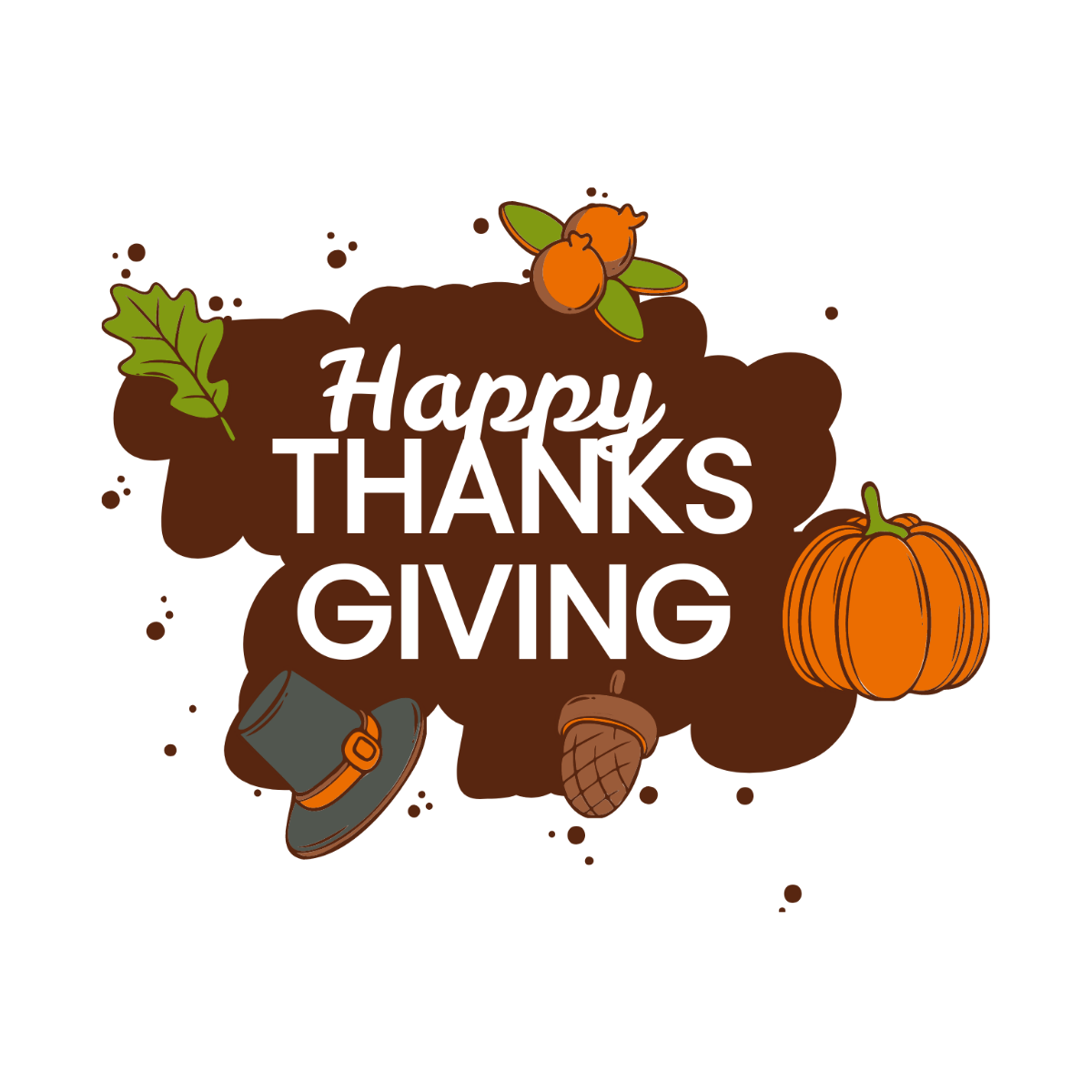 Rustic Happy Thanksgiving Clipart Template