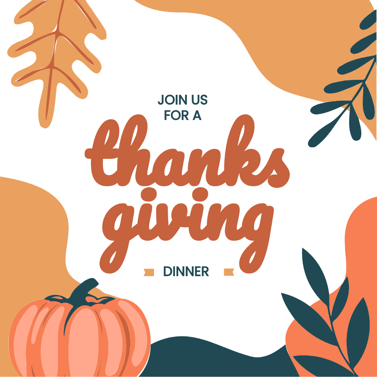 Happy Thanksgiving Invitation Clipart Template