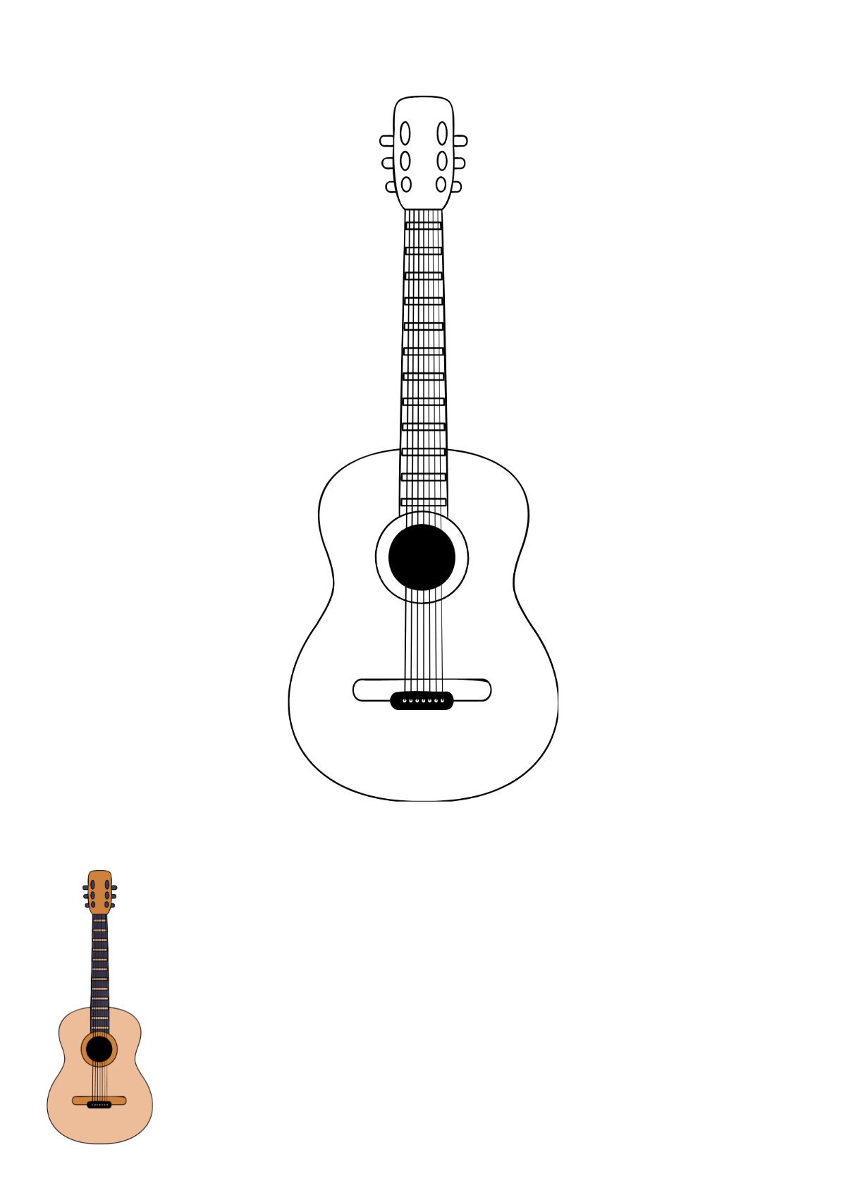 Guitar Coloring Page Template