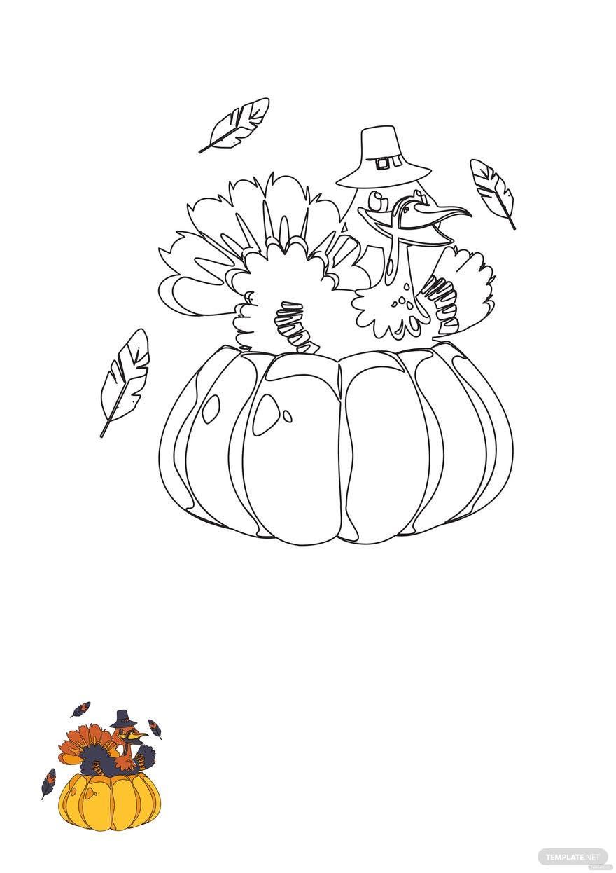 Free Cute Thanksgiving Coloring Page