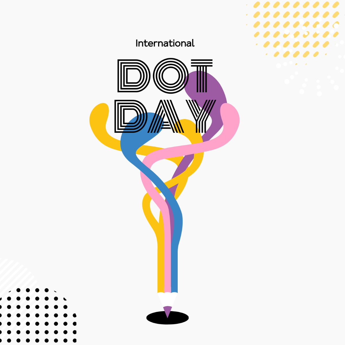 International Dot Day Drawing Vector Template