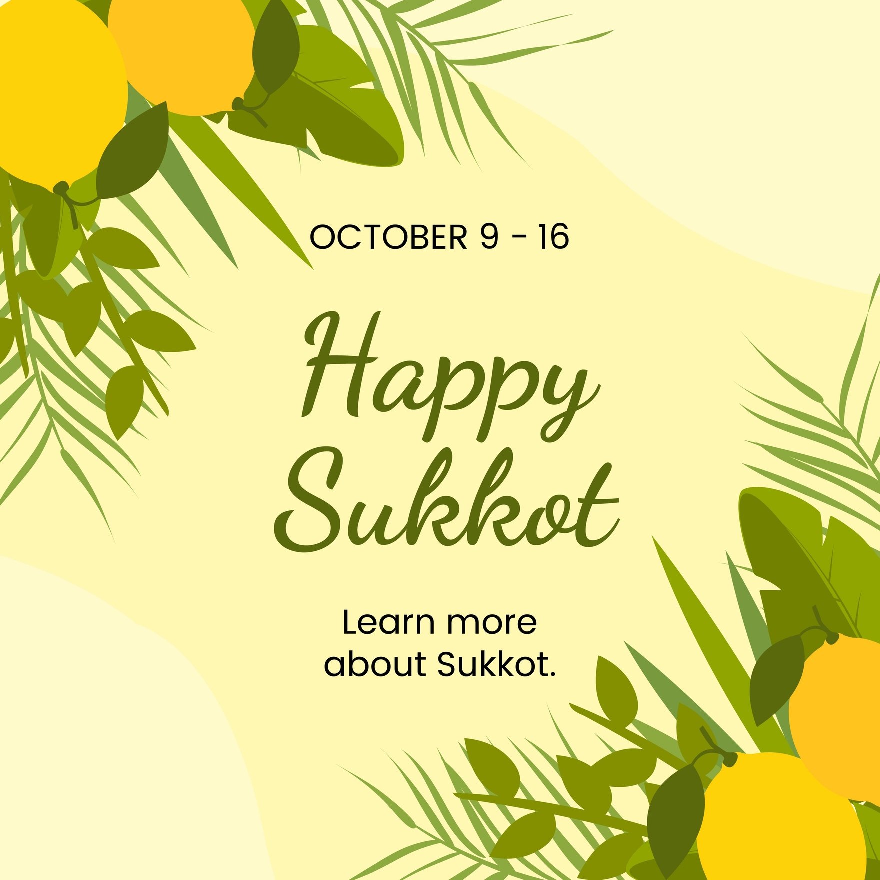 Free Sukkot Instagram Post in Illustrator, PSD, EPS, SVG, JPG, PNG