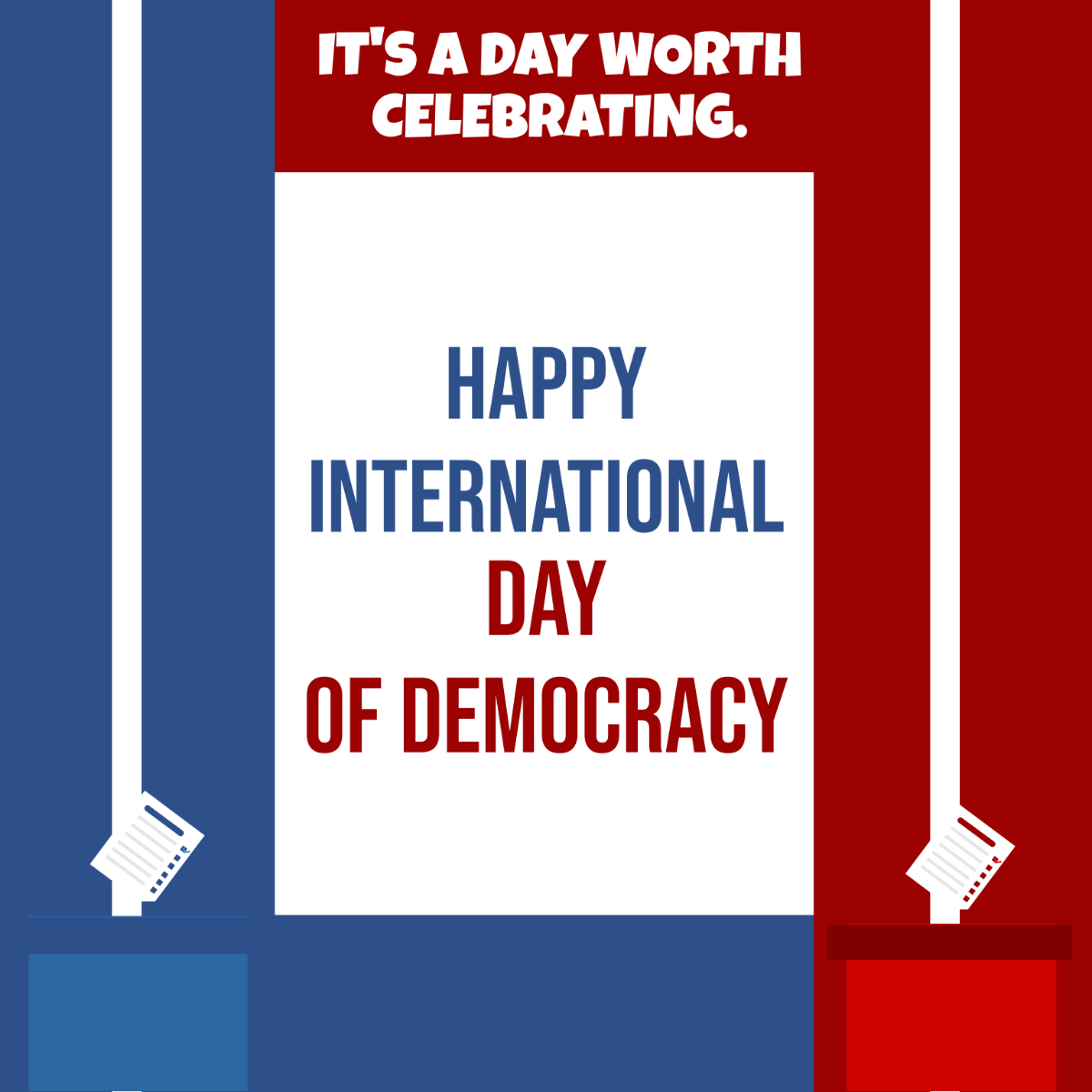 International Day of Democracy Greeting Card Vector Template