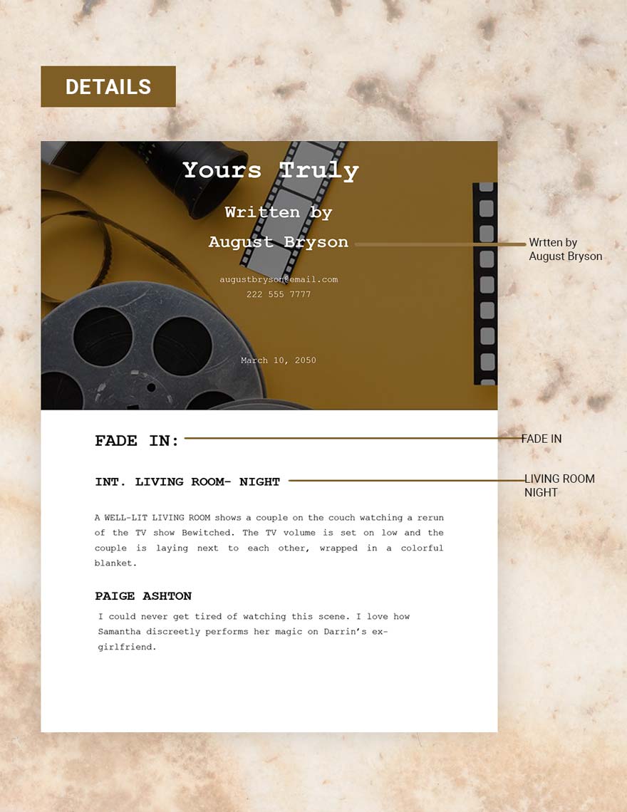 Film Screenplay Template in Google Docs, Word, Pages Download