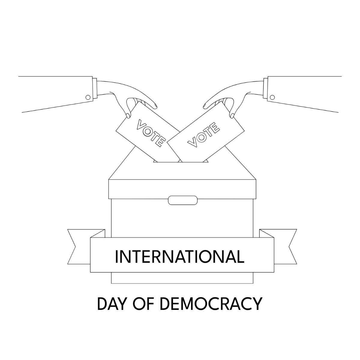 International Day of Democracy Drawing Vector Template