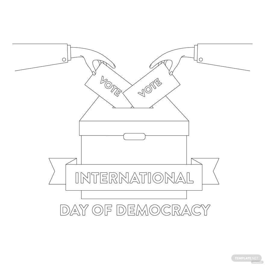 International Day of Democracy Drawing Vector