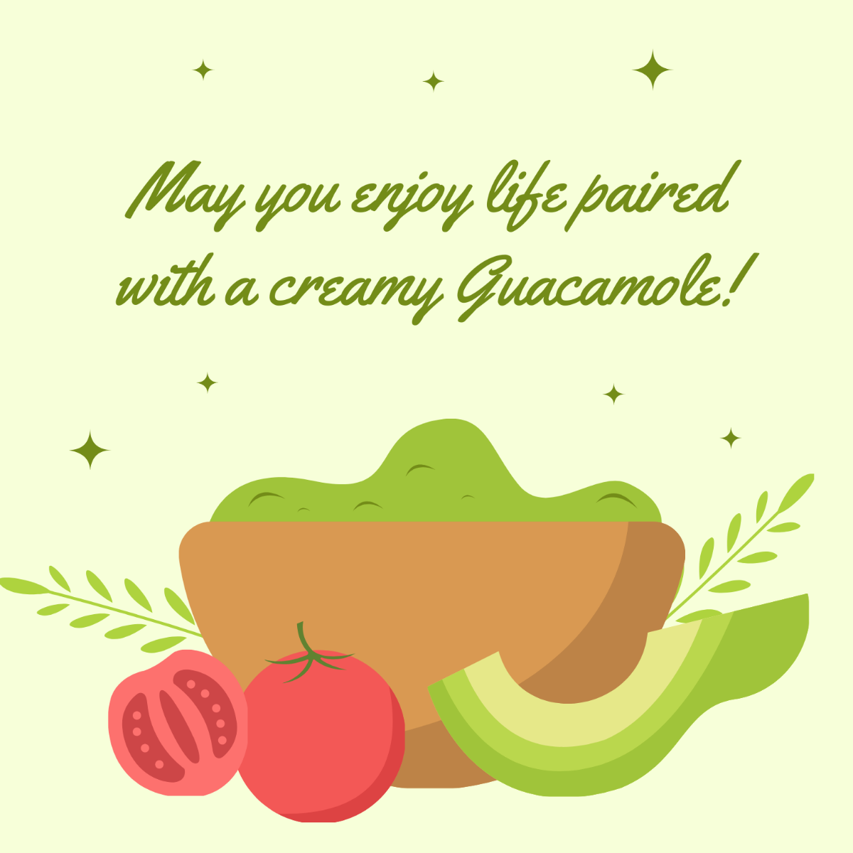 National Guacamole Day Wishes Vector Template